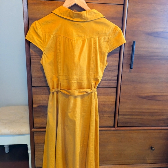 Soda Fountain Dress (ModCloth) in mustard yellow, size M - Picture 5 of 7